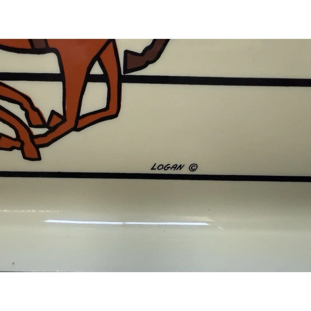 VTG Mid Century Modern Horse‎ Racing Equestrian Derby Plastic Serving Tray Logan